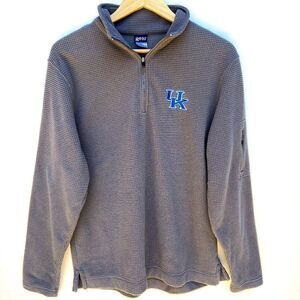 University of Kentucky Uk Gray Textured Long Sleeve Quarter Zip